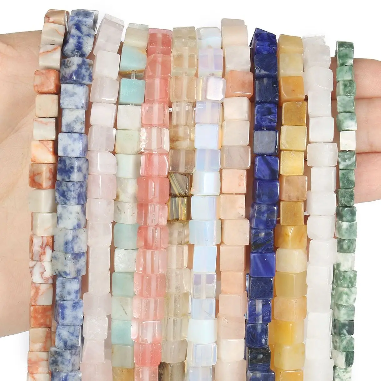 4/6/8mm Natural Square Cube Amazonite Agates Quartz Labradorite Stone Beads for Jewelry Making DIY Bracelet Earrings Wholesale