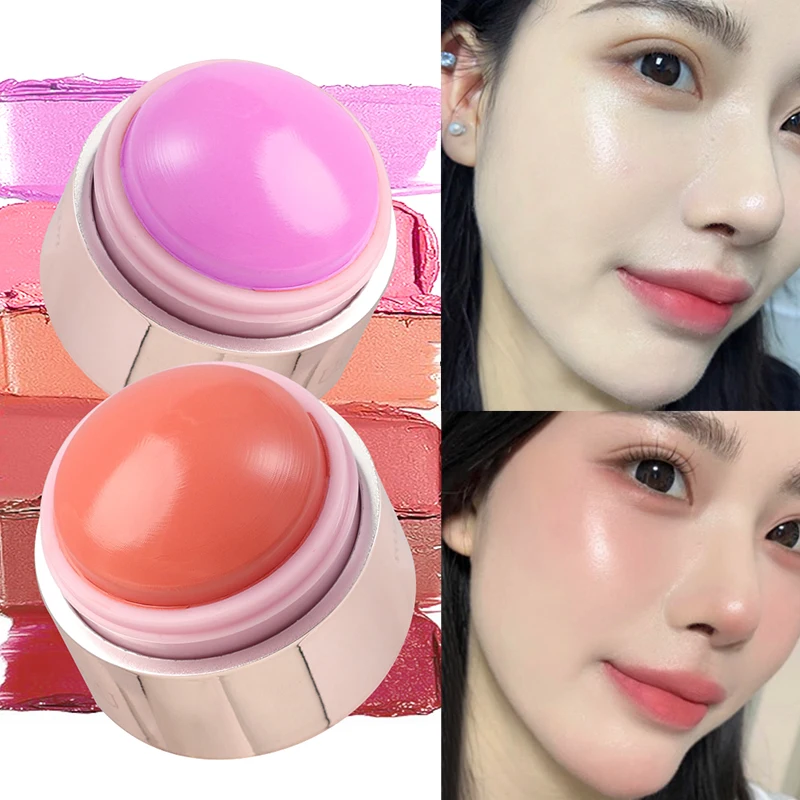 Creme blush fosco de veludo, 6 cores, multiuso, longa duração, brilho, hidratante, bochecha, rosto, maquiagem coreana, cosméticos