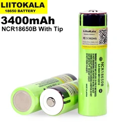 Liitokala Original 3400mah 18650 Rechargeable Lithium Battery NCR18650B 3.7V Suitable for Flashlight (No PCB)