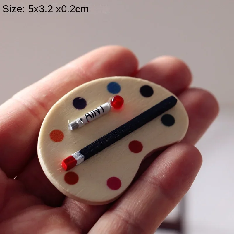 Dollhouse 1:12 Drawing Board Palette Miniatures Shooting Simulation Mini Furniture Desk Decoration Doll Accessories Home Decor