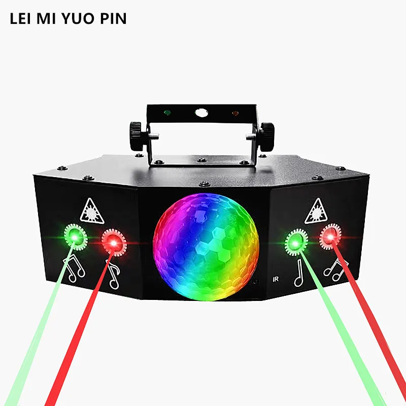 

Диско красный зелёный Лазерный фонарь светодиодный сценический эффект стробоскоп DJ фонарь праздничное украшение на Хэллоуин Рождество интерьер фонарик