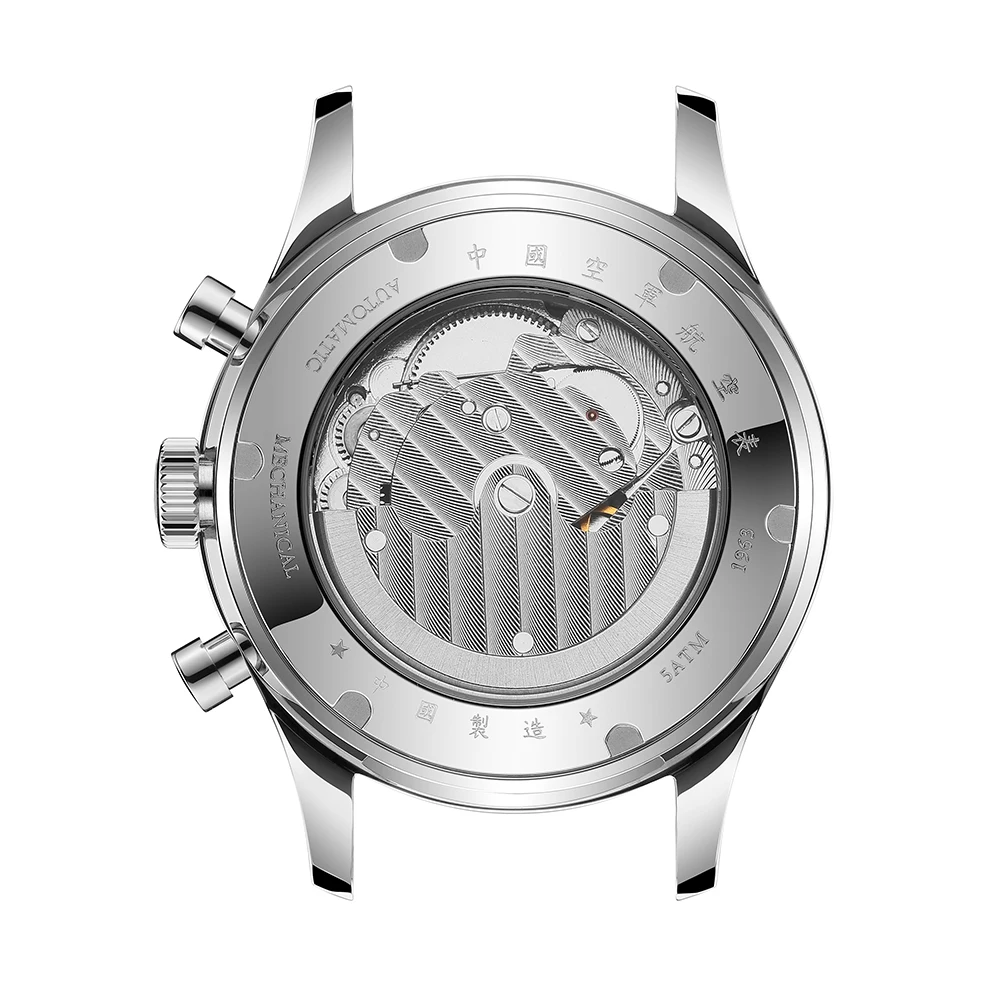 Seakoss 40 مللي متر متعددة الوظائف ساعات أوتوماتيكية للرجال التقويم أسبوع شهر الياقوت الزجاج حزام النايلون 1963 الطيار ساعة ميكانيكية