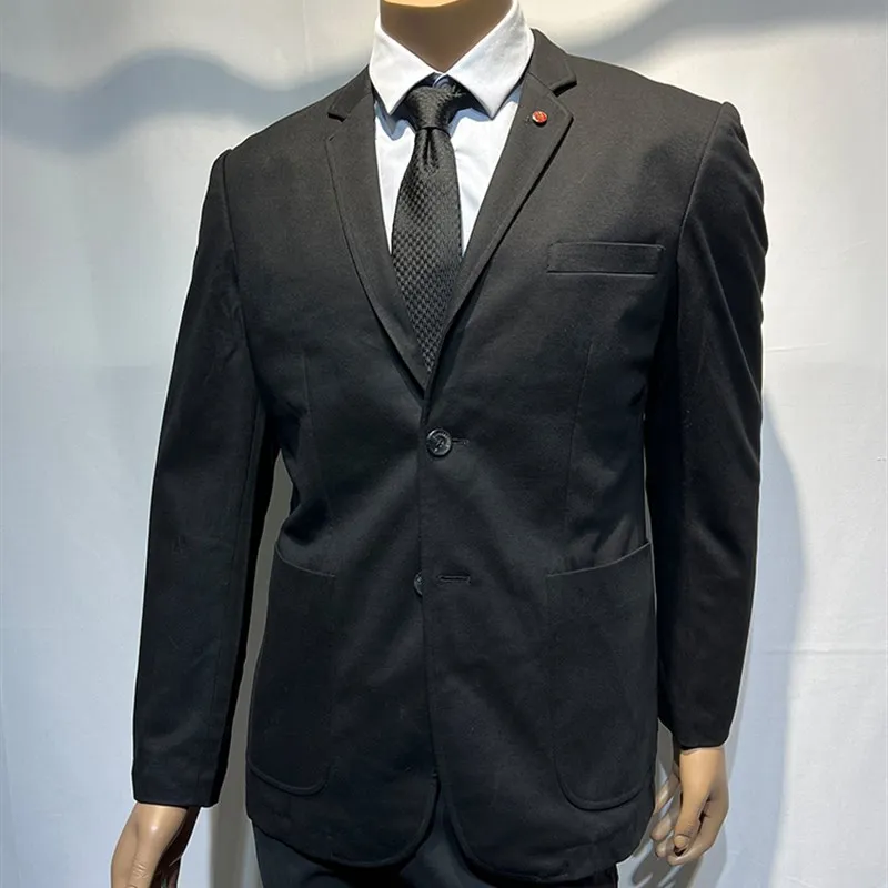 

Spring Autumn Knitted Slim Fit Men's Suit Bla Ba Axis Patch Busin Casual 2 Button Office Work Western Wear