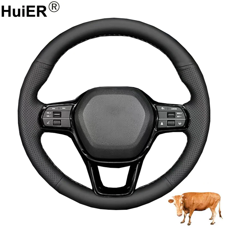 

Cow True Leather Hand Sewing Car Steering Wheel Cover For Honda For Acura Integra 2022 2023 2024 Cowhide Protector Wrap Case