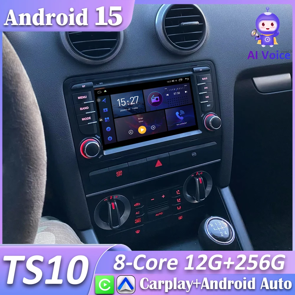 For Audi A3 8P 2003-2012 RS3 Sportback 2011-2012 S3 8P 2006-2012 Car Radio Carplay GPS Navigation Android Auto 4G WiFi No 2din