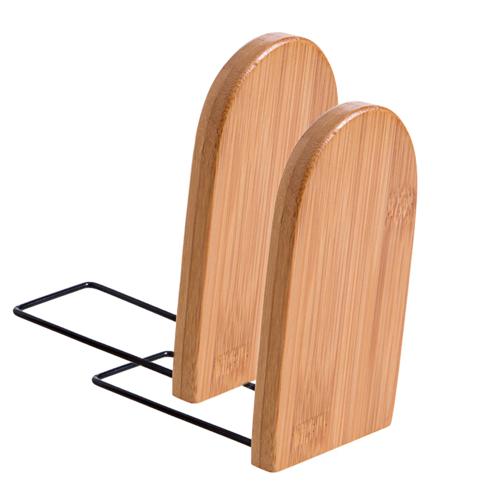 

2 pcs Bamboo Sturdy Retractable Heart Shaped Shelf Organizer Space Saving Book Stand Holder Study Room Decor Elegant