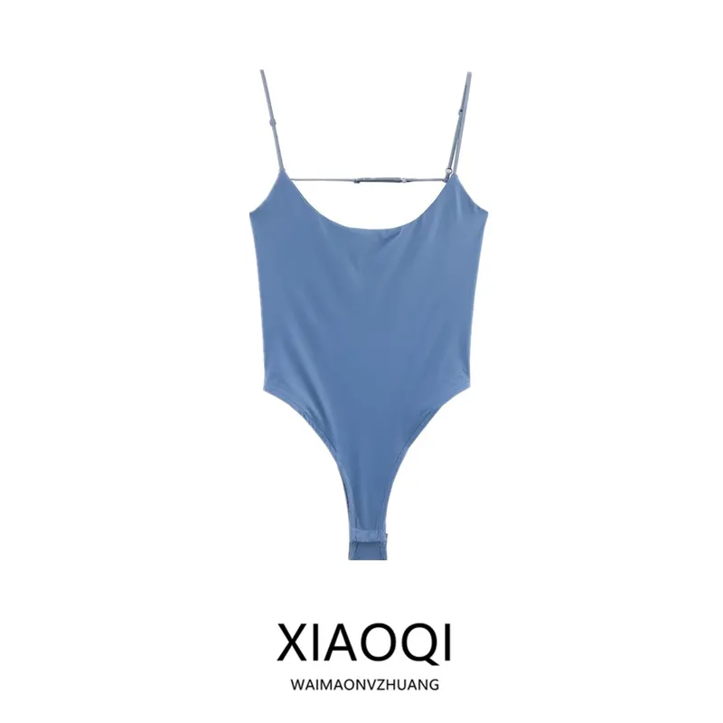 おしゃれなバックレスナイロンラウンドネックロンパース レディース服 新作 夏 2025 ミッドウエスト ショートパンツ 多様なスタイル