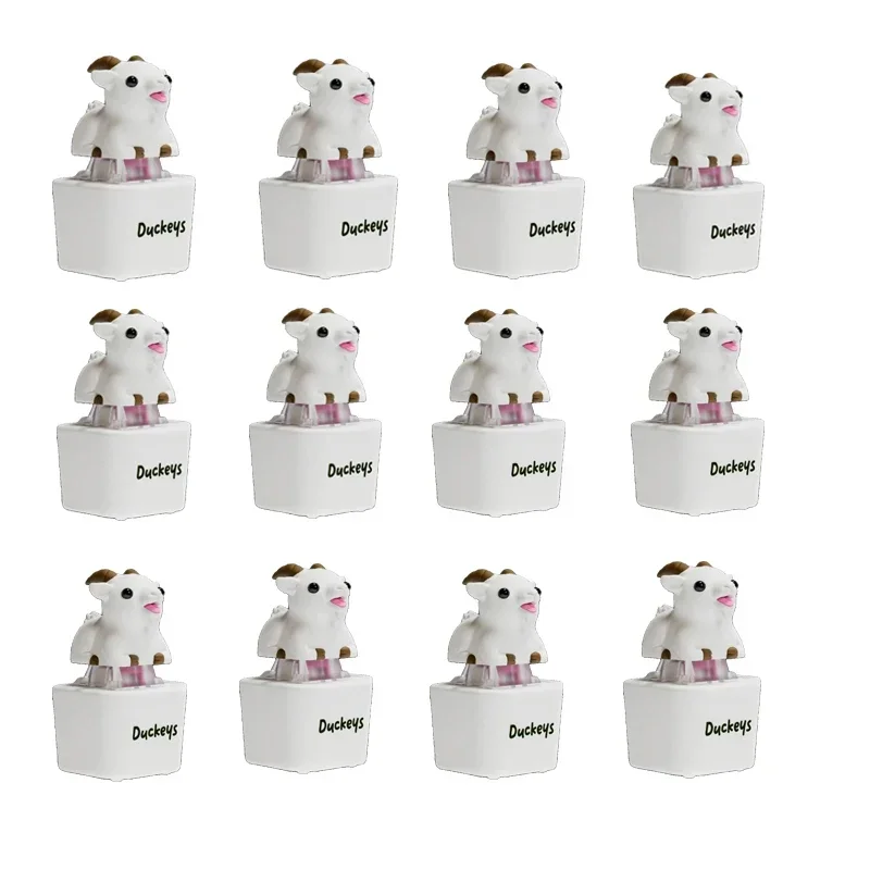 Baoaaaa Cute Lamb with Sound and LED Light Rechargeable Keychain Fun Goat Keyboard Knocker Relieves Stress