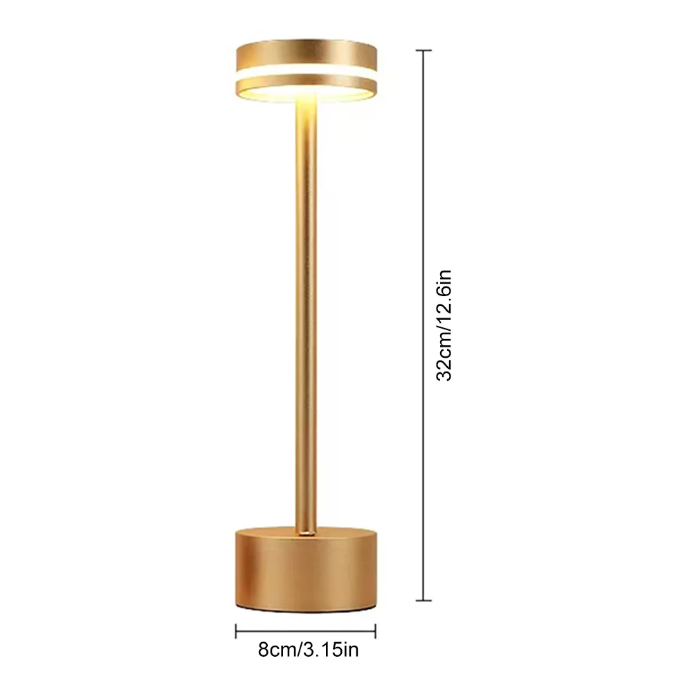 LED Table Lamp Retro Metal Touch Decoration Light for Bar Cafe Restaurant Decoration Light Desktop LED Rechargeable Night Light