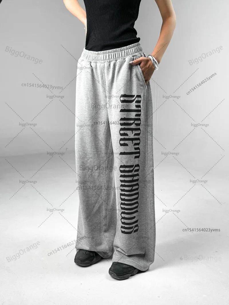 

Loose Goth Harajuku Hip-hop Rock Casual Trousers Men Y2k American High Street Trend Brand Classic Cotton Wide-leg Pants Women