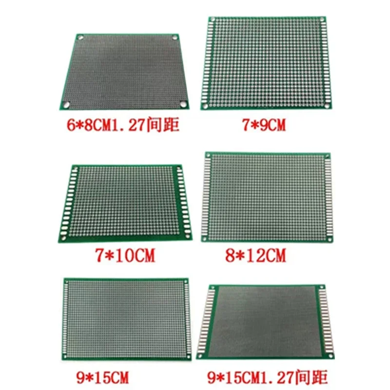 Double Side Copper Prototype PCB 2x8 3x7 4*6 5x7 6x8 7x9 8x12 9*15 10*15CM Universal Printed Circuit Board Fiberglass Plate For