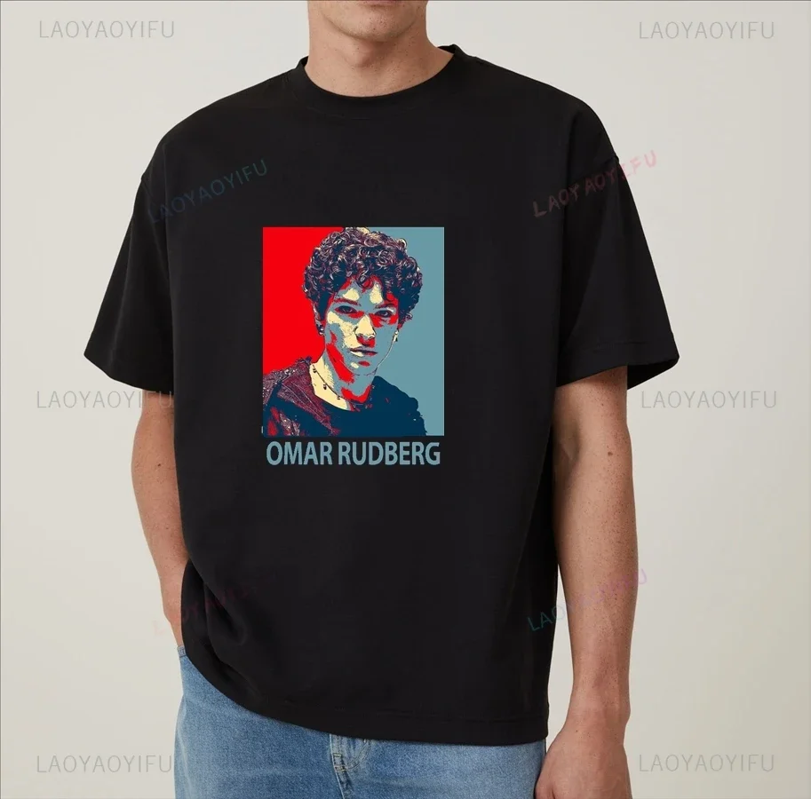 Классическая рубашка с принтом плаката Famous Singer Omar Rudberg, повседневная уличная одежда унисекс, модная хлопковая футболка с короткими рукавами