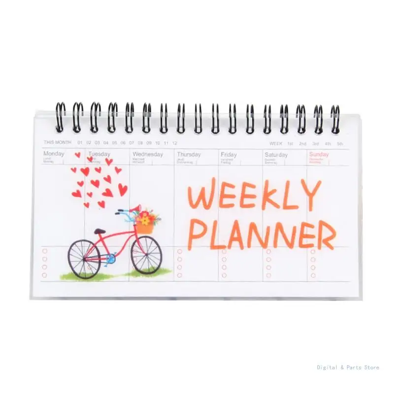 M17F Portable Weekly Monthly Planner Memo Pad Ruled Pages Office Supplies