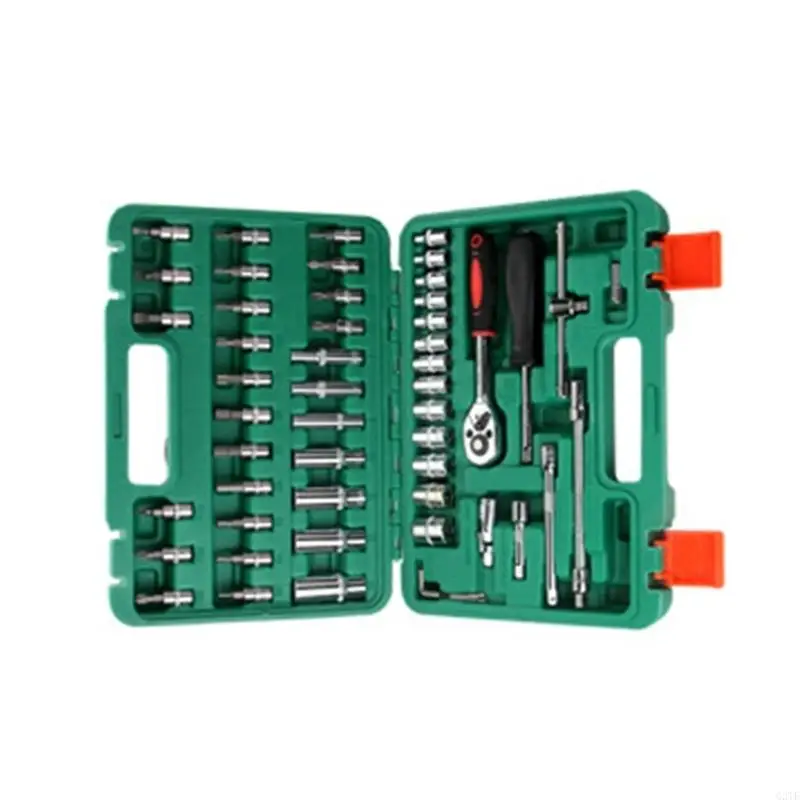 

53Pieces 1/4inch Drive Socket Ratchet Wrench Set For Car Repair and Household