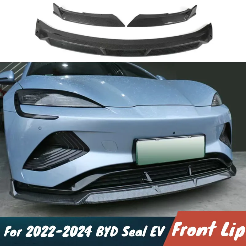 

For 2022-2024 BYD Seal EV 3pcs/Set Car Front Bumper Lip Chin Spoiler BodyKit Protector Guard Exterior Accessoris