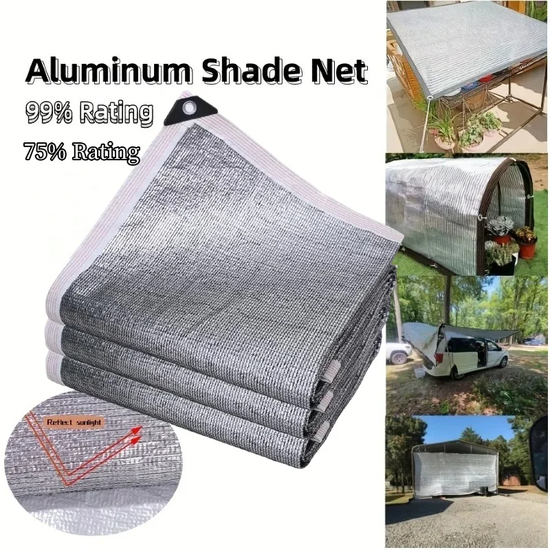 Aluminum Foil Sunshade Net Encrypt 99% Shade Rate Garden Succulent Plants Reflective Sun Shelter Anti-UV Car Shade Sails Awning