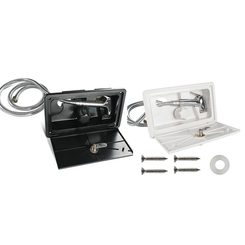 

RV Shower Box Kit With Lock-Includes Shower Faucet Shower Hose Shower Wand For Boat Marine Camper Caravan