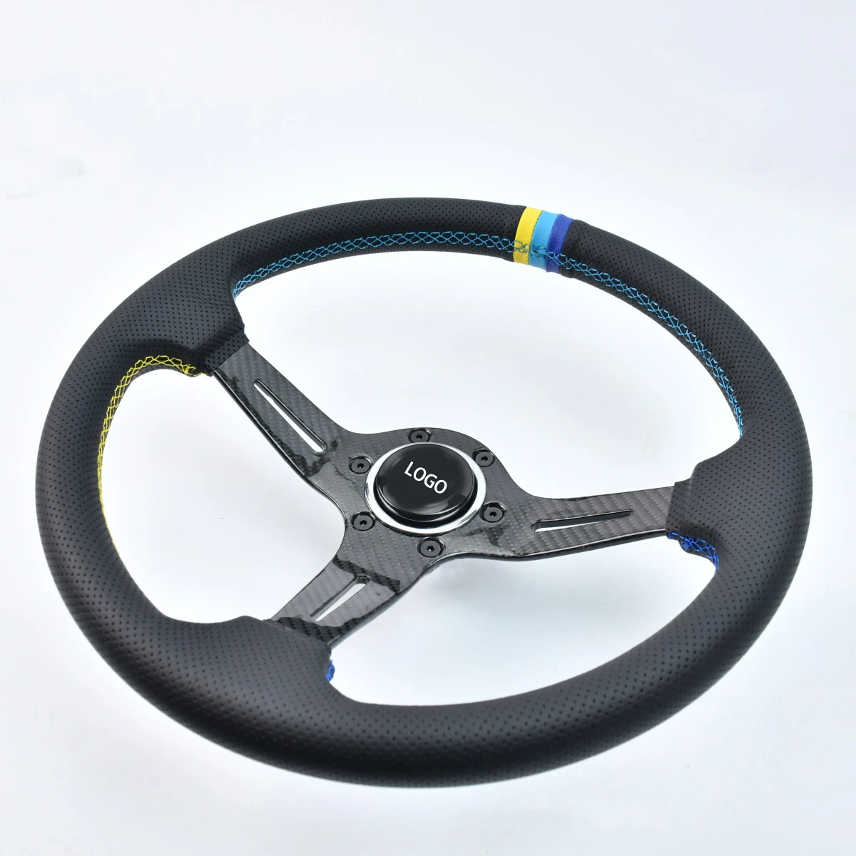 TIYPEOR 350mm Steering Wheel Universal 70mm Depth Car Steering Wheel