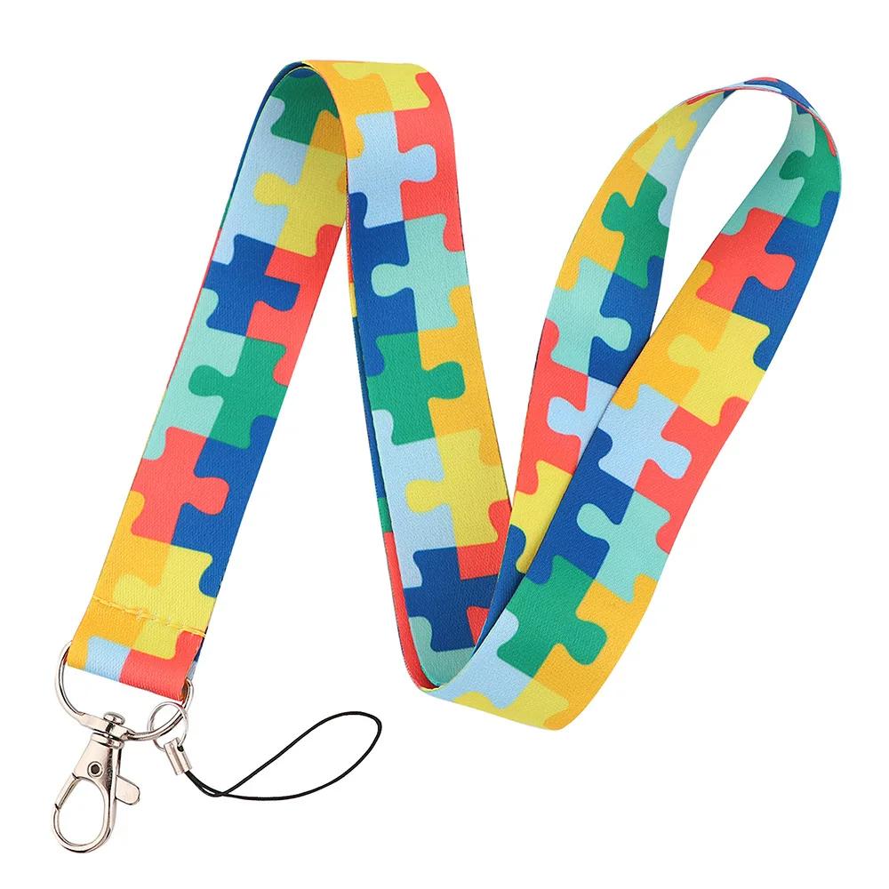 Autism Maze Neck Strap Lanyard keychain Mobile Phone Strap ID Badge Holder Rope Key Chain Keyrings Accessories Webbings Ribbons