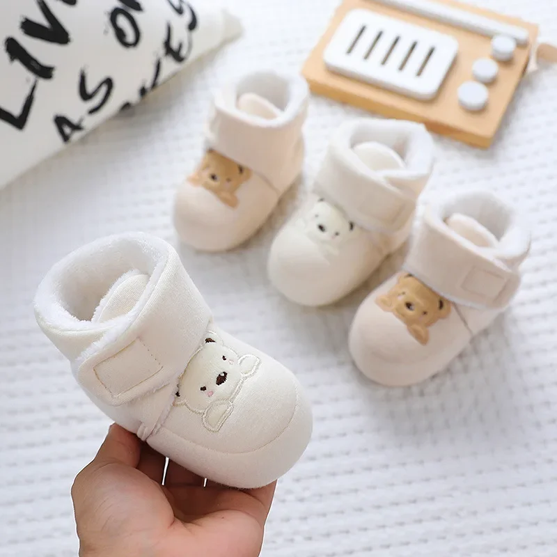 Baby Shoes Winter New Lovely Warm Antiskid Cotton Shoes Protective Indoor Booties for Kids Soft Sole Walking Shoes Zapatos Bebe