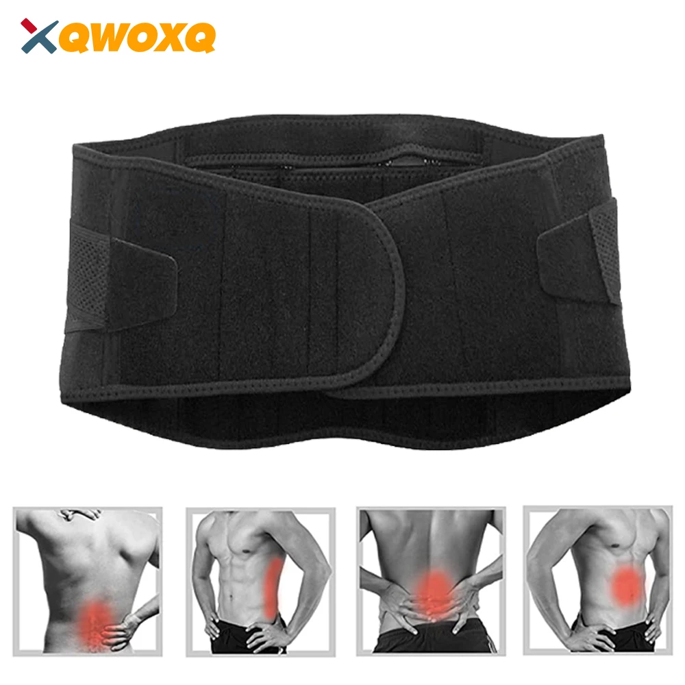 Adjustable Removable Waist Lumbar Support Breathable Back Brace Lower Back Belt Straps - Instant Pain Relief for Herniated Disc