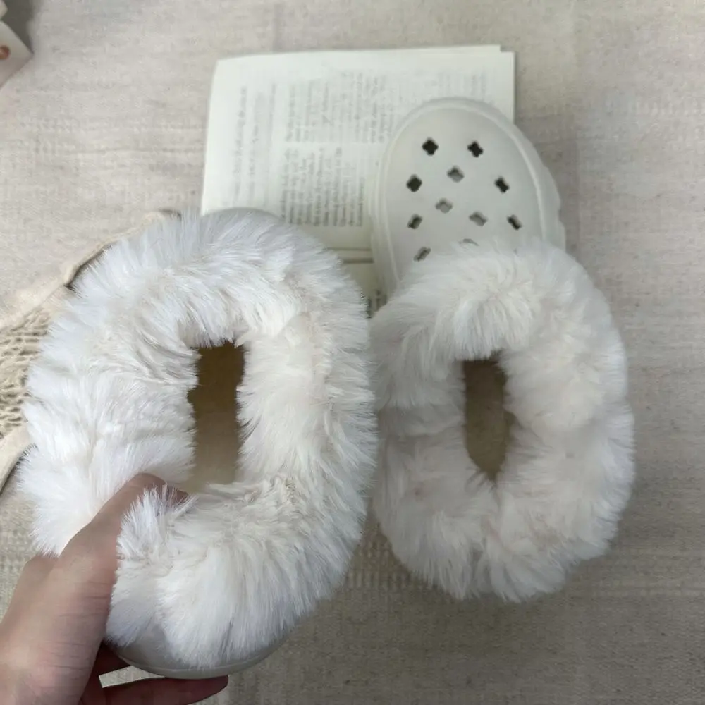 Soft Thermal Shoe Cover For Clogs Winter Warm Plush Lining Detachable Furry Insert Replacement Cozy Fleece Liner Foot Warmer