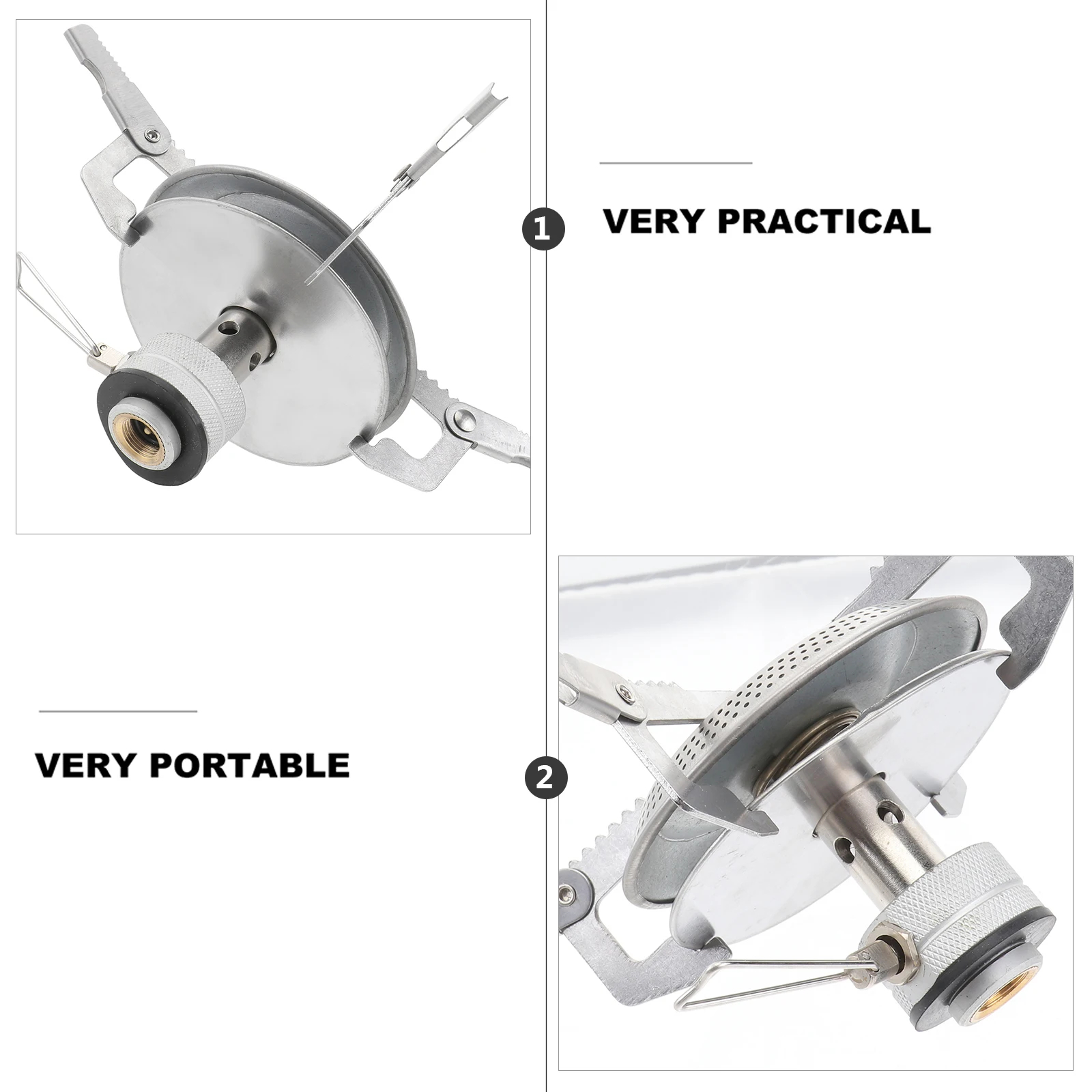 

Stainless Steel Portable Camping Stove Multi-Functional Gas Burner Outdoor Picnic Cooker Durable Lightweight Furnace For Hiking