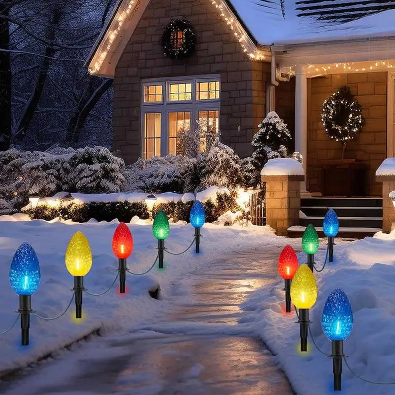 Pathway Lights Solar Powered 5X Rhombic Pathway Lights For Gardens Solar Garden Light Long Lasting Outdoor Lighted Stake