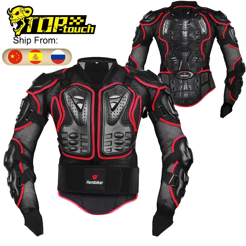 

HEROBIKER Motorcycle Full Body Armor Jacket Turtle Racing Cloth Protector ATV Motocross Body Protection Jacket Moto Protection