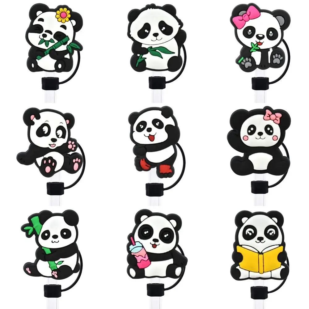 

Compact Cute Panda Straw Tips Covers Dust-Proof Party Supplies Straw Cover Cap Good Sealing Straw Topper for 10mm Straw