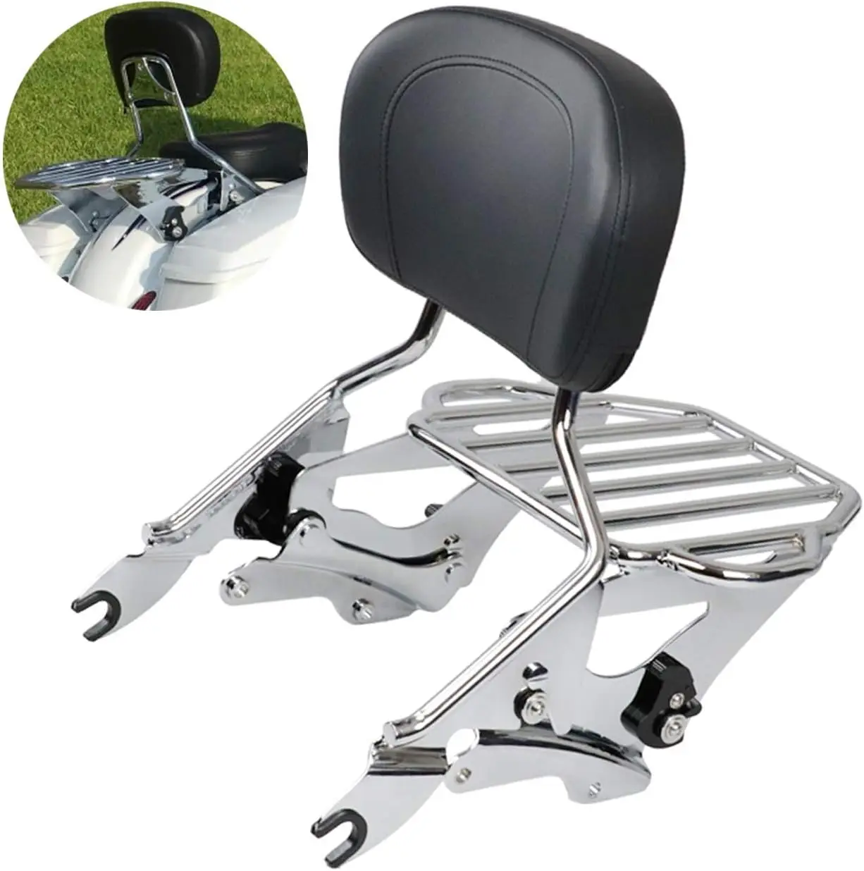 For Harley Davidson 2014 -2025 Road King Street Glide Ultra Electra Limited CVO Passenger Rear Sissy Bar Backrest Luggage Rack
