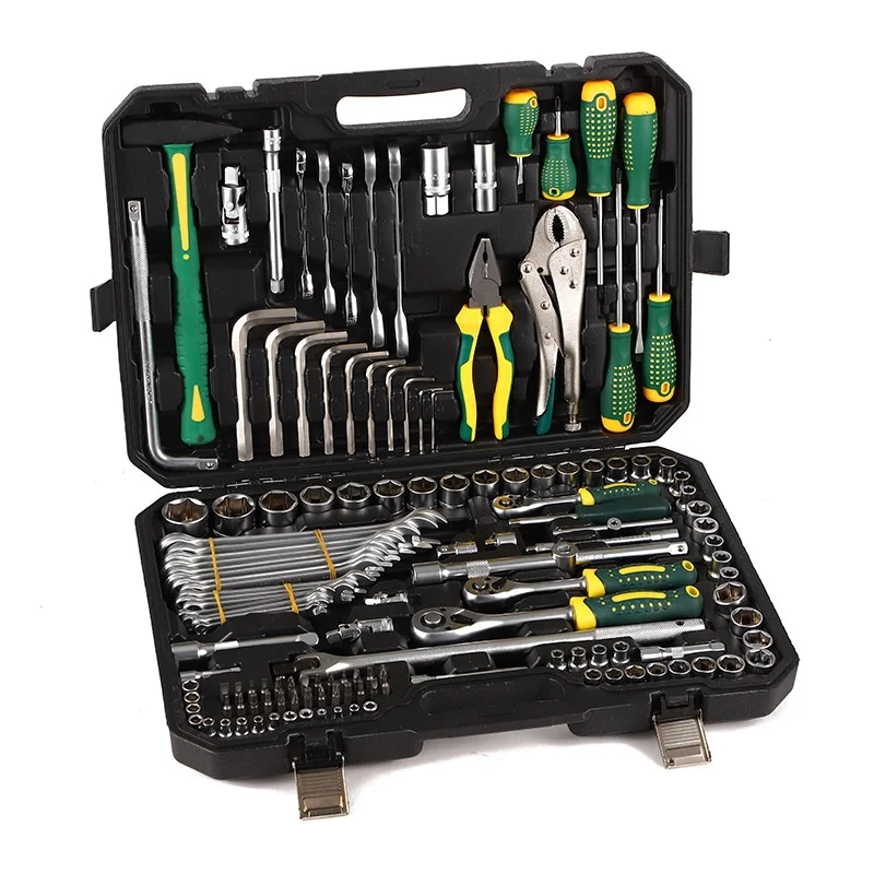 

142-Piece Auto Repair Tool Box Combination Suit Multi-Function Hardware Socket Ratchet Wrench Screwdriver 1-Year OEM