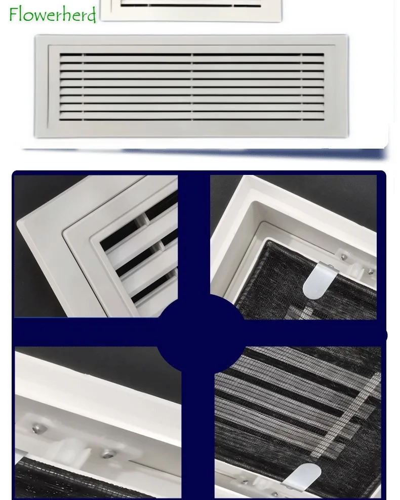 ABS Single-layer Air Vent Cover with Built-in Pest Guard Screen HVAC Vent Duct Cover Vent Cap Louver Grille Cover Soffit Vent