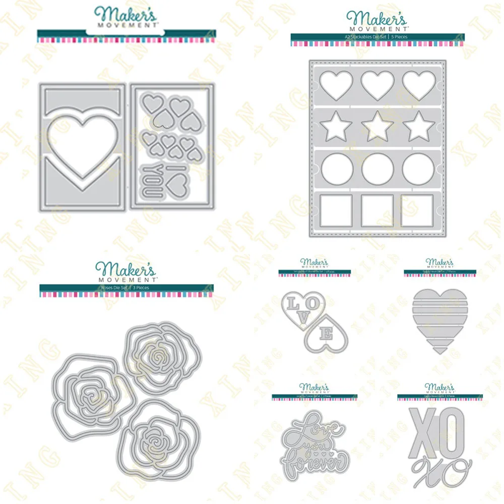 

Heart Roses Flowers Valentine's Day Metal Cutting Dies Scrapbook Diary Decoration Embossing Template Diy Greeting Card Handmade