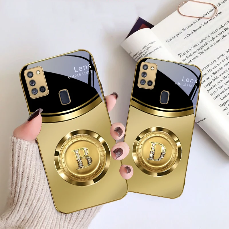 

The brilliant letter B For Samsung A 31 32 A33 A34 35 14 A15 13 A16 25 A26 50 52 53 54 55 56 70 71 72 73 Golden glass phone case