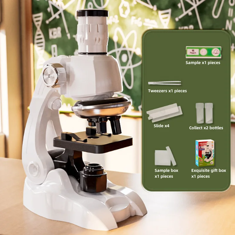 Microscope Kit Laboratory LED1200X Home School Science Education Toy Gifts Children's Fine Biology Microscope