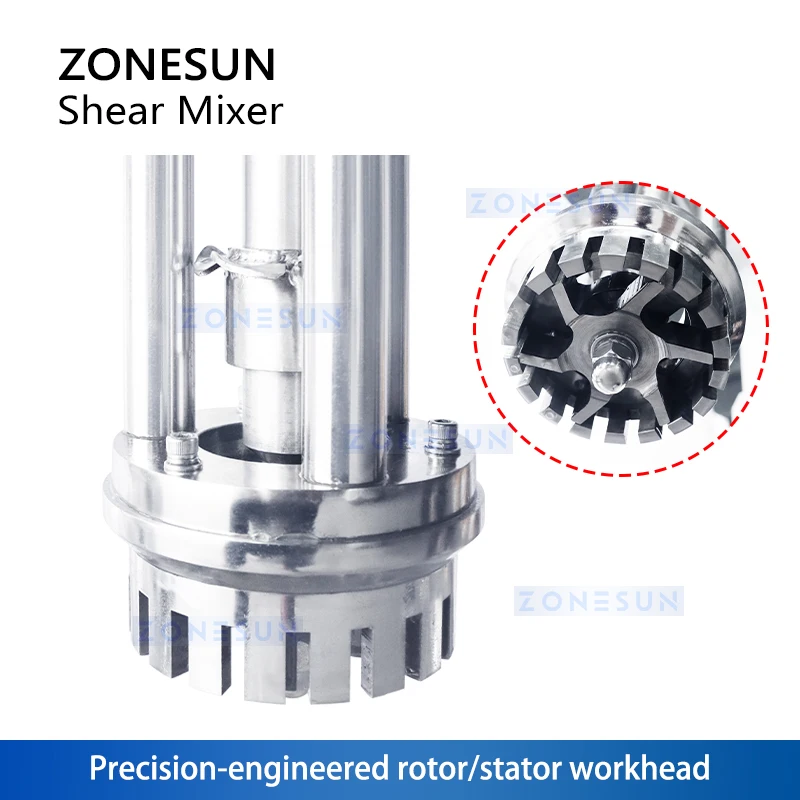 Zonesun ZS-J400 High Shear Homogenizer Rotor Stator Mixer High Speed Emulsifier Disperser High Shear Impeller