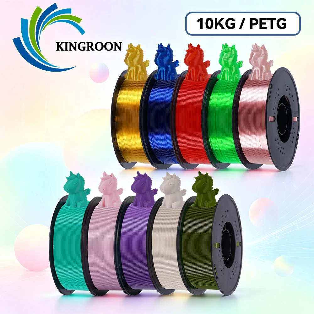 KINGROON 10KG 1.75mm PETG Filament High Quality 3D Printing Eco-friendly Plastic Material Vacuum Packaging 3D Printer Filament Fast Shipping