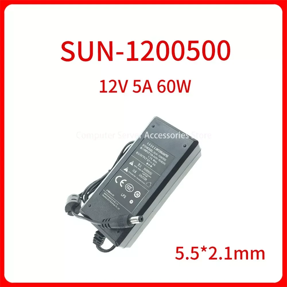 

Original 12V 5A 60W Power Adapter SWITCHING SUN-1200500 for Video Recorder Power Supply 5.5*2.1mm