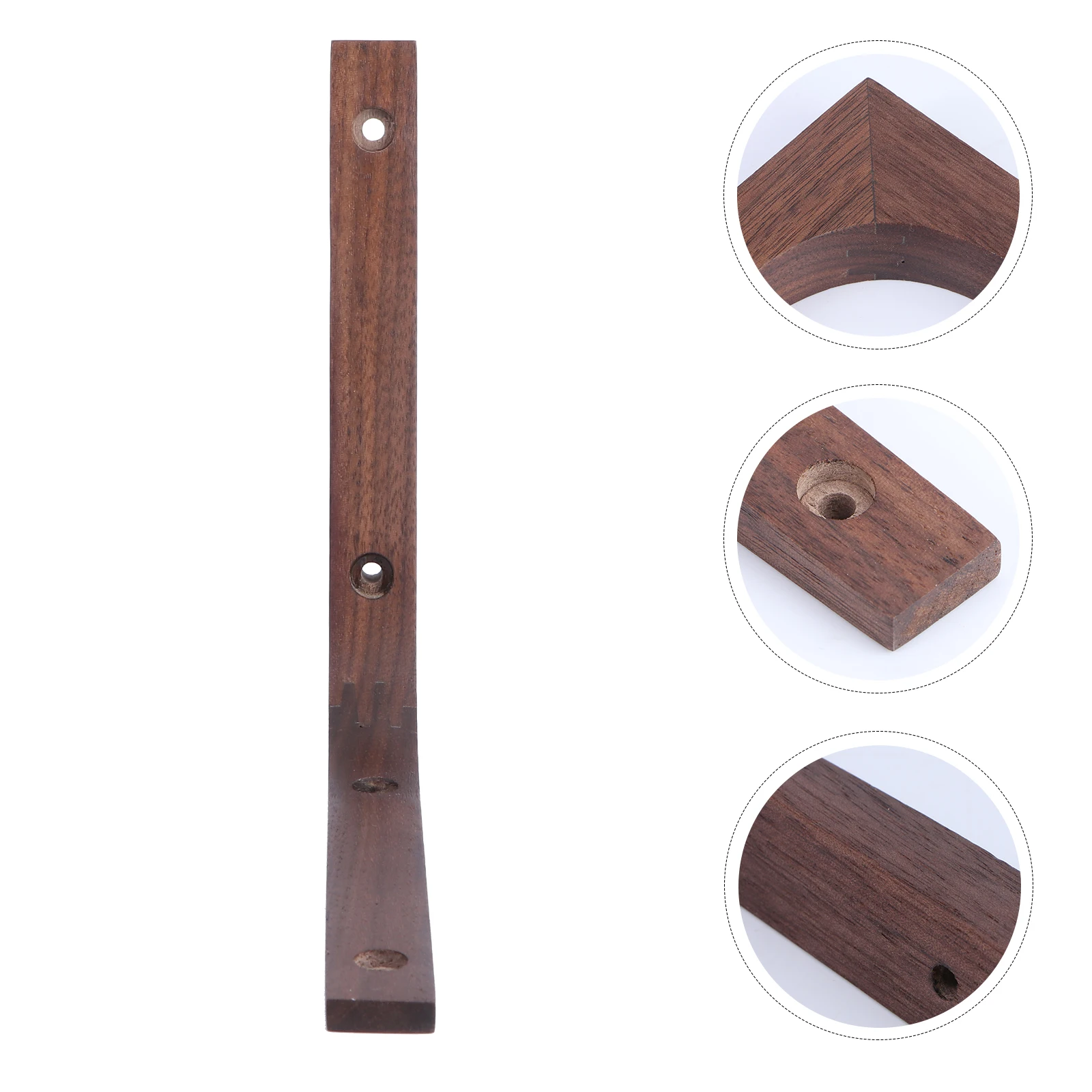 

Black Walnut Shelf Brackets Single Smooth Strong Floating Wall Mount Decor Accessories Easy Install Pre drilled Holes Complete