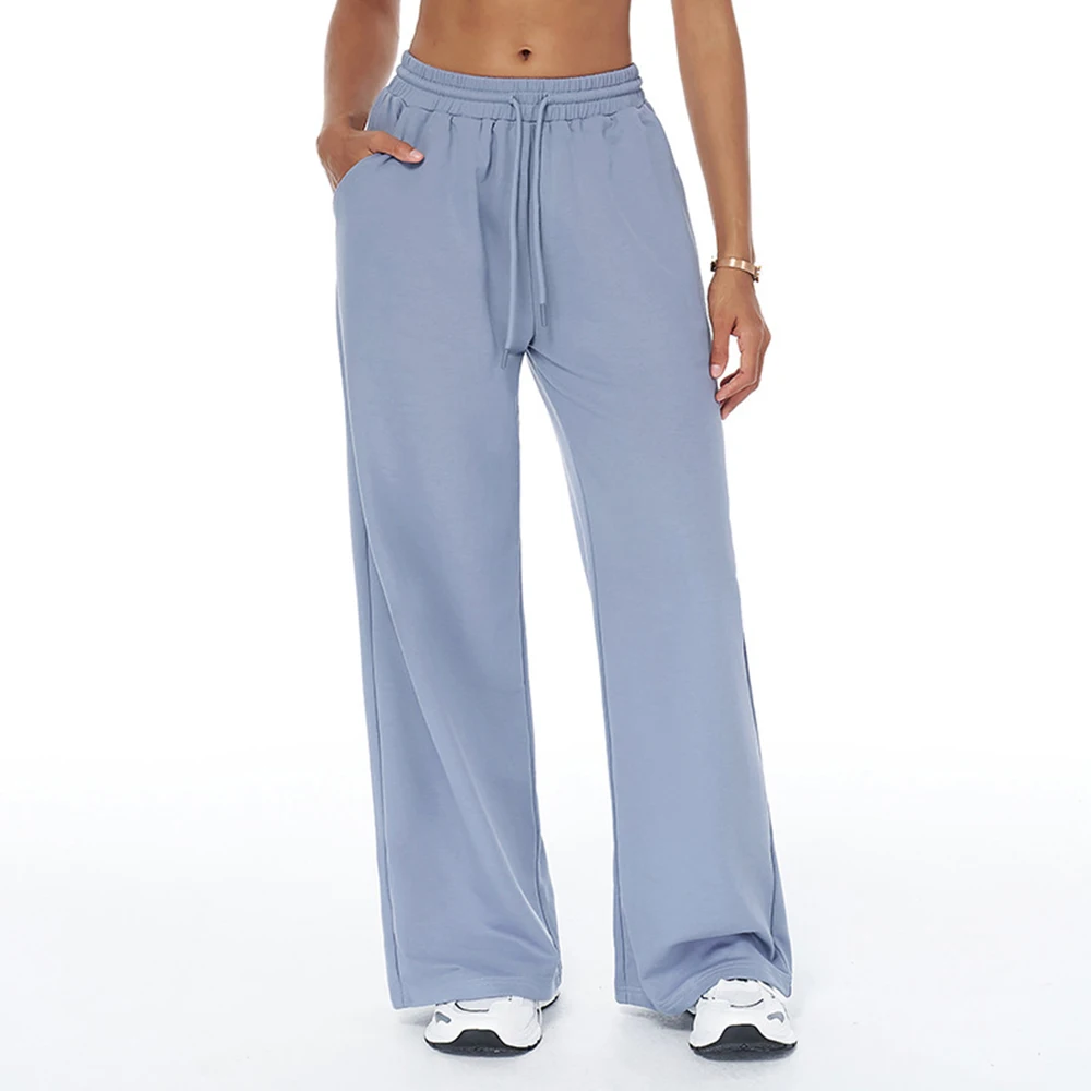 Winter Yoga Pants Women's High Waist Wide Leg Sports Leggings Gym Fitness Straight Pants Pocket Casual Loose Outdoors Sweatpants