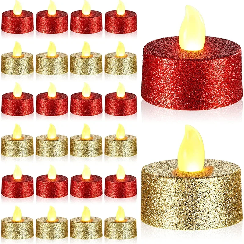 

6PCS Flameless LED Tea Lights Candles Battery Powered Coloful Flickering Pillar Candles Light Romantic Party Home Xmas Decor