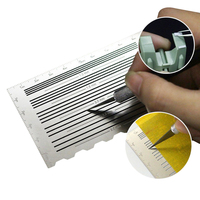 1Pc Tapered Arc Wave Straight Template Ruler Stainless Steel Detailing Tool for Model Making Crafts Precision Line Carving Kit