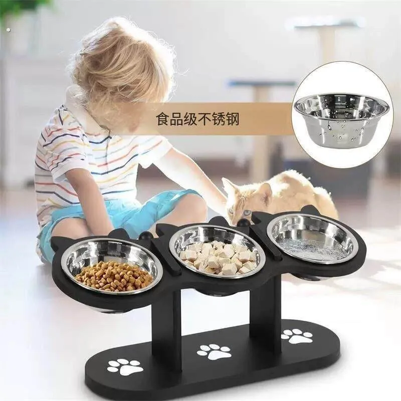 Cat Bowl Oblique Mouth Protects Cervical Spine Dog Food Basin Pet High Feet To Prevent Overturning Rice Bowl