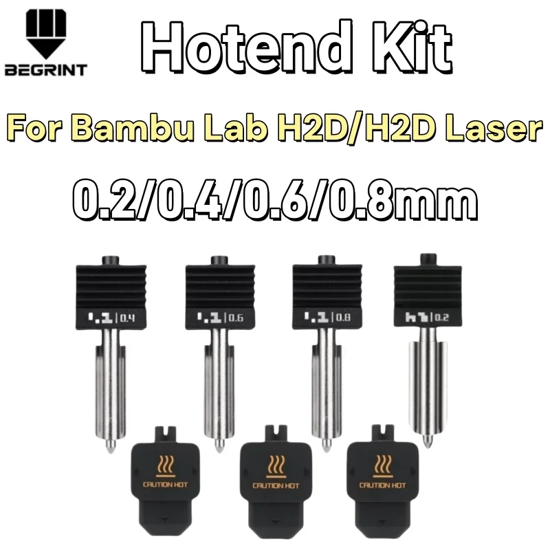 

Высокоточный хотэнд с защитой от заедания для Bambu Lab H2D, оригинальный, из закаленной стали, сопло 0.2-0.8 мм, высокотемпературный, износостойкий, запчасти для 3D-принтеров