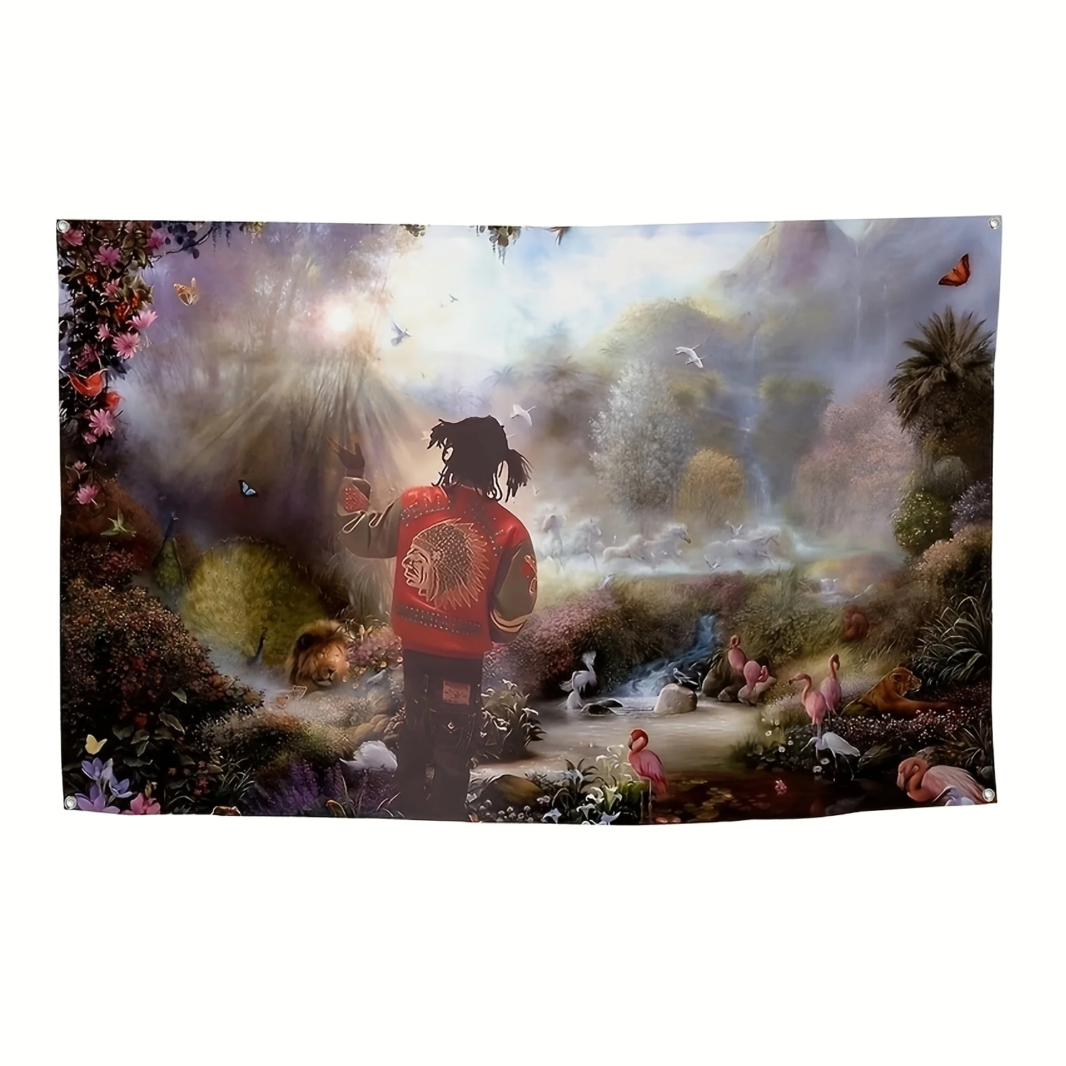 91.44X152.4 cm Banner, Rapper Pattern Print, Ideal for Dorm, Party, Travel, Shooting, Events, And Holidays, Vibrant Indoor And O