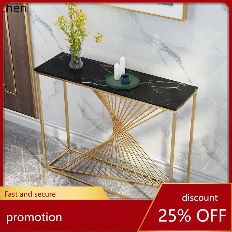 CZ gold Marble Entryway Table Wall-Mounted Simple Entryway Table Corridor Aisle Iron Art Decoration gold
