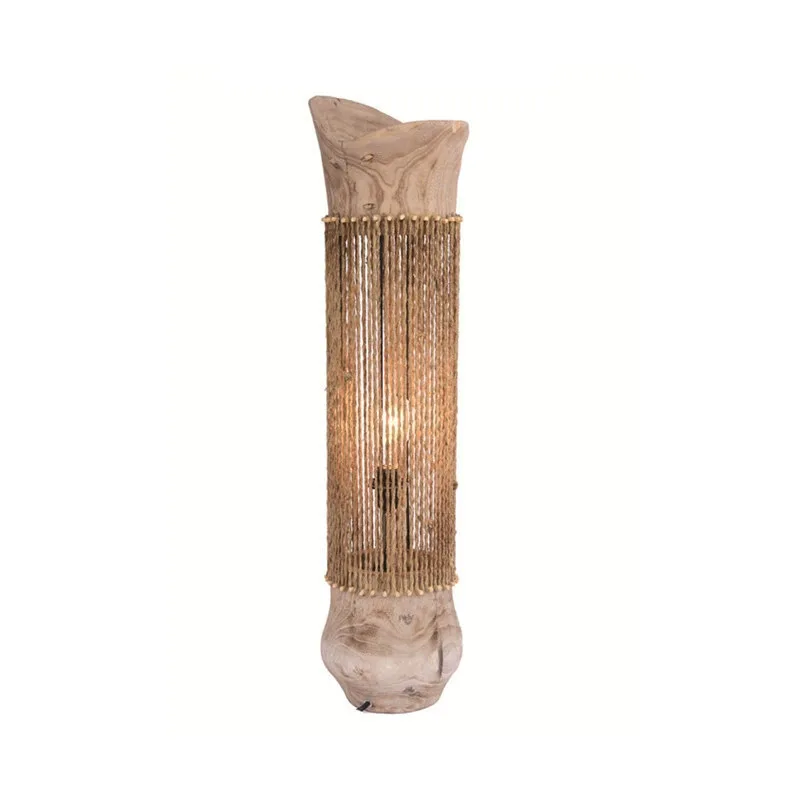 

Handmade, log, hemp rope, weaving, craft, pastoral, warm, floor lamp