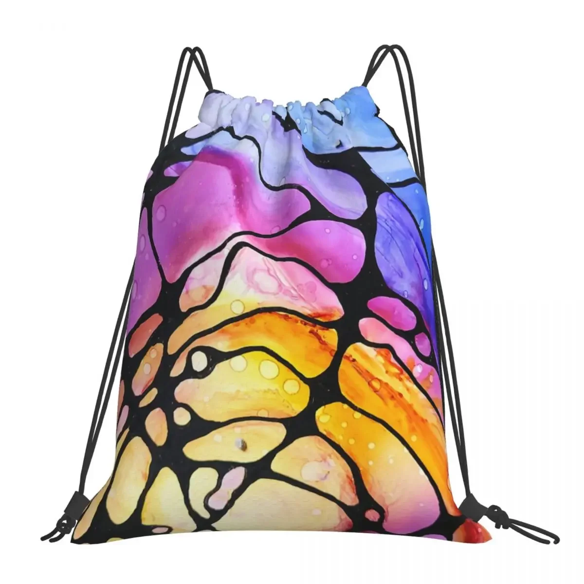 Caught Up In A Web Backpacks Fashion Portable Drawstring Bags Drawstring Bundle Pocket Sports Bag BookBag For Travel School