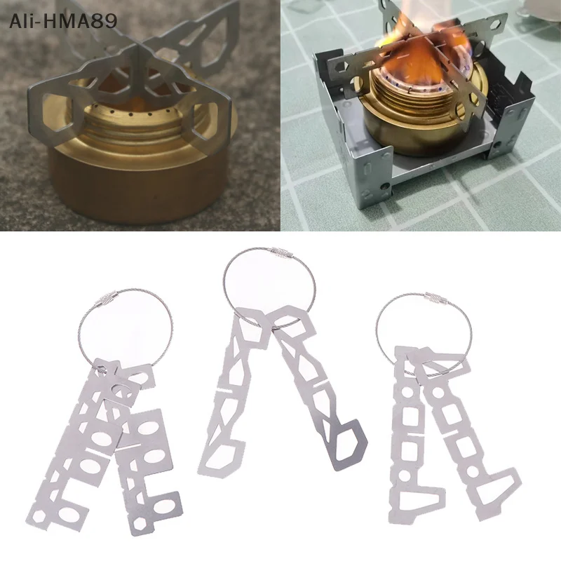 

Outdoor Stainless Steel Alcohol Stove Stand Rack Stove Cross Rack Camping Stove Cross Stand Spirit Burner Base Picnic Cookware